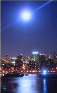 Dramatic  2011 Supermoon over New York City & Brooklyn