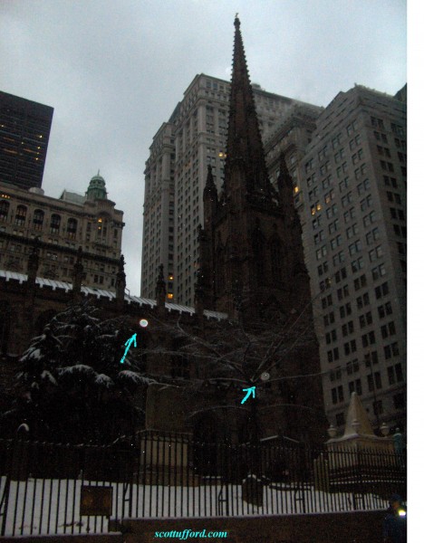 Two beautiful angel or spirit images? At historic Trinity Church, Broadway, New York by Scott Ufford